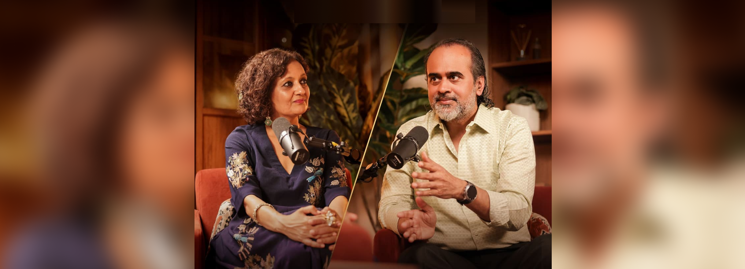 Acharya Prashant recording the PETA podcast during the UK Tour 2026